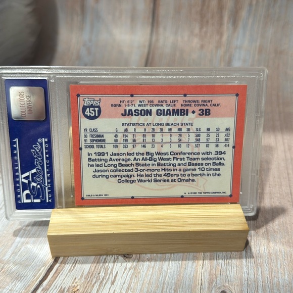 1991 Topps Traded Jason Giambi #45T PSA Mint 9 Baseball Card Item #ME557 - Picture 3 of 3